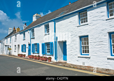 Bunte Häuser am St Mawes Cornwall England Stockfoto