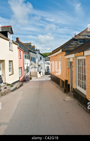 Bunte Gasse Port Isaac Cornwall England Stockfoto