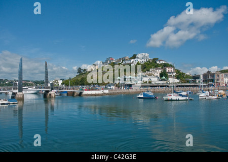 Boote & Yachten im Inneren Hafen Torquay Devon England Stockfoto