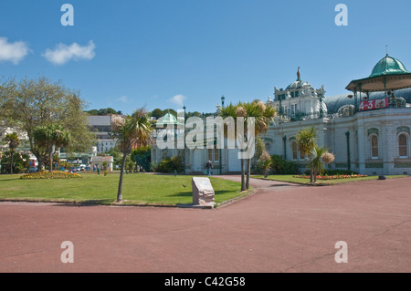 Palmen im Garten & Pavillon Torquay Devon Stockfoto