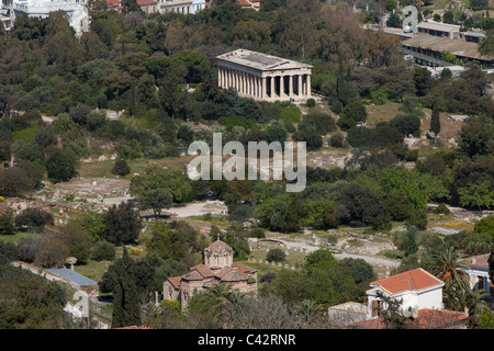 Der Tempel des Hephaistos auf der Agora in Athen, Griechenland Stockfoto