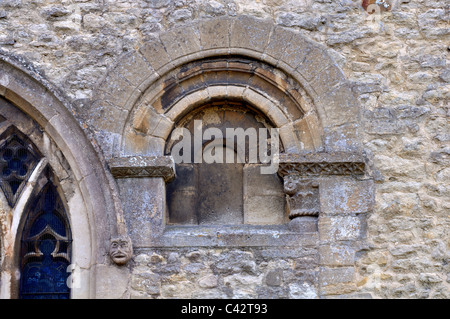 Fenster "Norman" St. Botolph Kirche, Barton Seagrave, Northamptonshire, England, UK Stockfoto