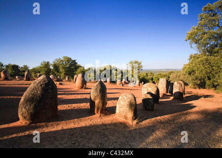 Almendres Dos Almendres archäologische Stätte, Evora, Alentejo, Portugal Stockfoto