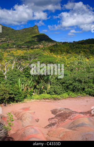 Chamarel farbige Erden, Mauritius, Indischer Ozean Stockfoto