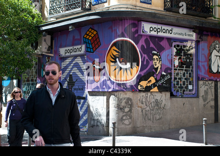 Calle de Manuela Malasaña, Madrid, Spanien Stockfoto