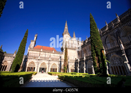 König Afonso V Kreuzgang, Kloster von Santa Maria da Vitoria (UNESCO Weltkulturerbe), Batalha, Estremadura, Portugal Stockfoto