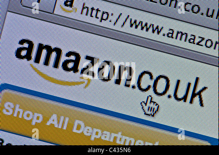 Nahaufnahme von das Amazon-Logo auf ihrer Website gesehen. (Nur zur redaktionellen Verwendung: print, TV, e-Book und redaktionelle Webseite). Stockfoto