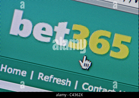 Nahaufnahme von Bet365-Logo auf ihrer Website gesehen. (Nur zur redaktionellen Verwendung: print, TV, e-Book und redaktionelle Webseite). Stockfoto
