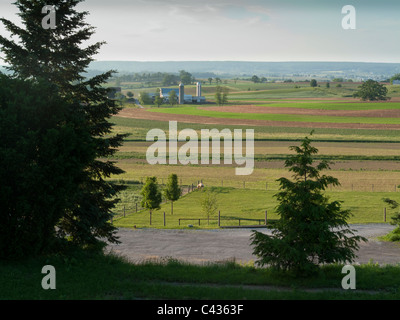 Blick auf Bauernhöfen, im Pennsylvania Dutch Country, Lancaster County, PA, USA Stockfoto