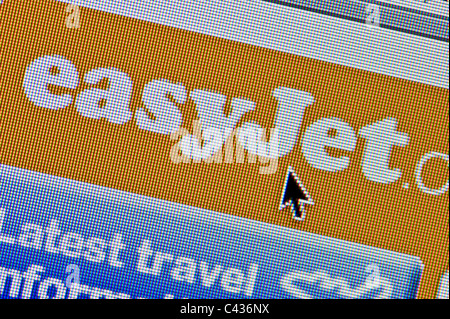 Nahaufnahme von der EasyJet-Logo, wie auf ihrer Website zu sehen. (Nur zur redaktionellen Verwendung: print, TV, e-Book und redaktionelle Webseite). Stockfoto