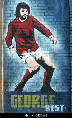 George Best (22. Mai 1946-25. November 2005) war nördlichen irischen Profi-Fußballer spielte als Flügelspieler für Manchester Stockfoto