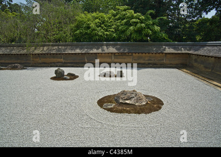 Ryōan-Ji Zen Steingarten Stockfoto