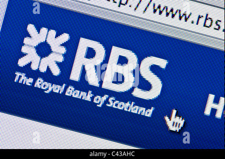 Nahaufnahme von der RBS-Logo auf ihrer Website gesehen. (Nur zur redaktionellen Verwendung: print, TV, e-Book und redaktionelle Webseite). Stockfoto