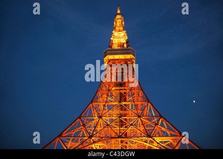 Asien, Japan, Honshu, Tokyo, Tokyo Tower, Nachtansicht, Tourismus, Reisen, Urlaub, Urlaub Stockfoto