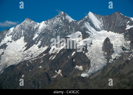 Mischabel Gipfelblick - Kreuzboden See - Saas-Grund - Wallis Alpen - Schweiz - Europa Stockfoto