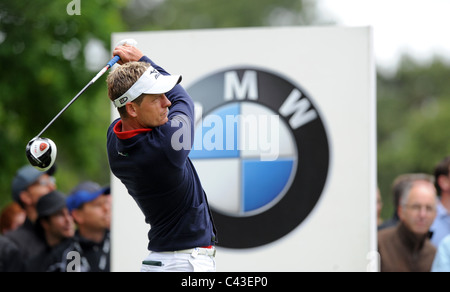 Professional Golfer Luke Donald spielt einen Schuss Stockfoto