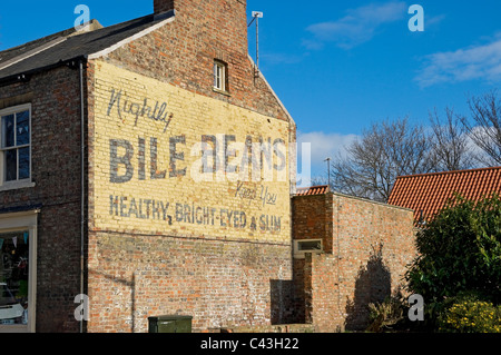Alte Werbeanzeige für Gallenbohnen York North Yorkshire England Großbritannien GB Großbritannien Stockfoto
