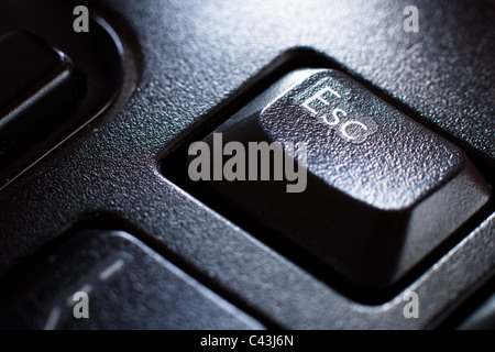 Schwarze Tastatur, Taste "Esc" Stockfoto