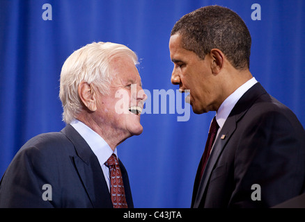 Präsident Barack Obama und Senator Ted Kennedy in Washington, DC Stockfoto