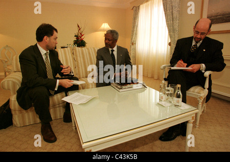 Kofi Atta Annan (geboren 8. April 1938) ist ein ghanaischer Diplomat, als den siebten Generalsekretär der Vereinten Nationen diente Stockfoto