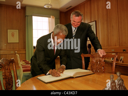 Kofi Atta Annan (geboren 8. April 1938) ist ein ghanaischer Diplomat, als den siebten Generalsekretär der Vereinten Nationen diente Stockfoto