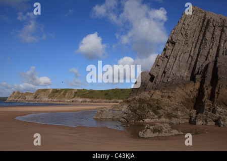 Drei Klippen Bucht, Gower, Stadt und Grafschaft von Swansea, Südwales, UK Stockfoto