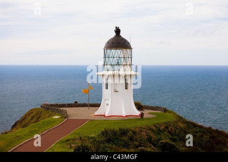 Der Leuchtturm am Cape Reinga, den nördlichsten Punkt Neuseelands auf der Aupouri-Halbinsel Stockfoto