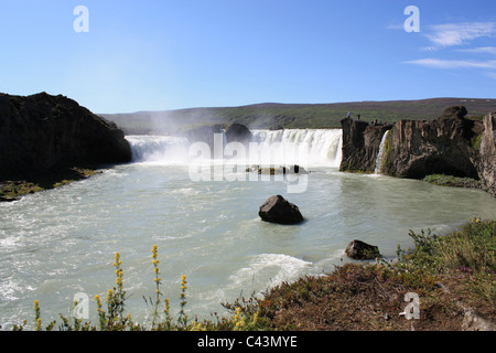 Island, Vulkaninsel, Europa, Natur, Landschaft, Landschaft, Wasserfall, Gottes Wasserfall Godafoss, Fluss, Fluss, Stockfoto