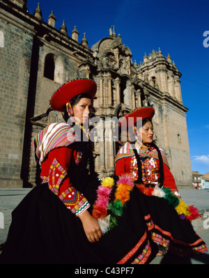 Kostüm, Cuzco, Urlaub, Wahrzeichen, Modell, National, Peru, Südamerika, Peru, freigegeben, Tourismus, Tracht, Trave Stockfoto