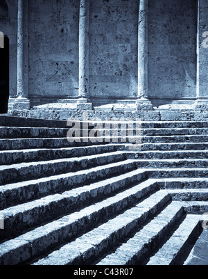 Treppe der Massa Marittima Kathedrale, Mrittima Massa, Toskana, Italien Stockfoto