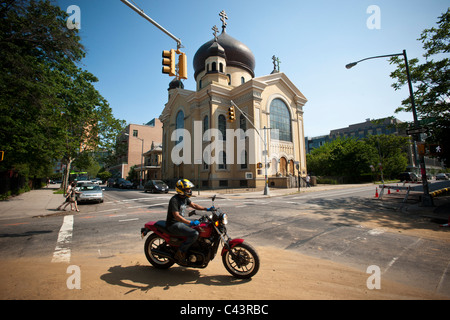 Die russische orthodoxe Kathedrale der Verklärung unseres Herrn in Williamsburg Brooklyn in New York Stockfoto