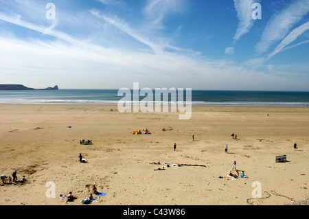 Rhossili Strand auf der Gower Küste, Wales, UK Stockfoto