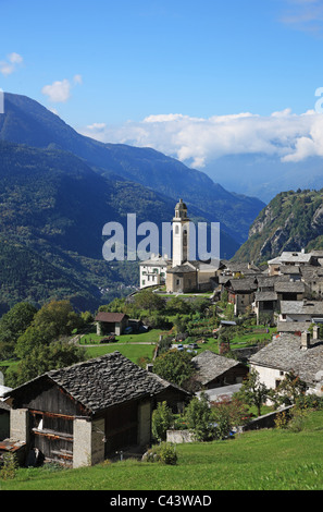 Reisen, Natur, Geografie, Europa, Schweiz, Graubünden, Graubünden, Val Bregaglia, Bergell, Soglio, Schweizer Alpen, Berg, Villa Stockfoto