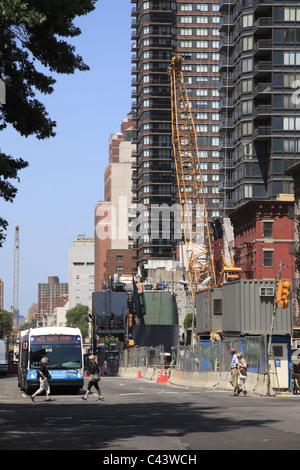 Bau der Second Avenue Subway, Upper East Side, Manhattan, New York City, USA Stockfoto