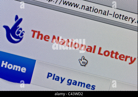 Nahaufnahme von der National Lottery-Logo, wie auf ihrer Website zu sehen. (Nur zur redaktionellen Verwendung: print, TV, e-Book und redaktionelle Webseite). Stockfoto