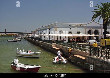 Mercado da Ribeira am Fluss Gilao, Tavira, Algarve, Portugal Stockfoto