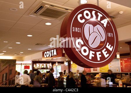 Costa Coffee Café am Clacket Lane Autobahnraststätten M25, Surrey, UK Stockfoto