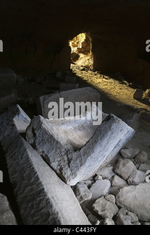 Die archäologische Stätte von Norchia in Viterbo, Italien ist eines der wichtigsten Nekropole von Etrurien Stockfoto