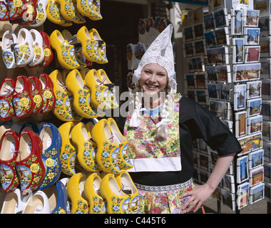 Amsterdam, Clogs, Kostüm, Niederländisch, Mädchen, Holiday, Holland, Europa, Wahrzeichen, Modell, Niederlande, Postkarten, veröffentlicht, verkauft, So Stockfoto