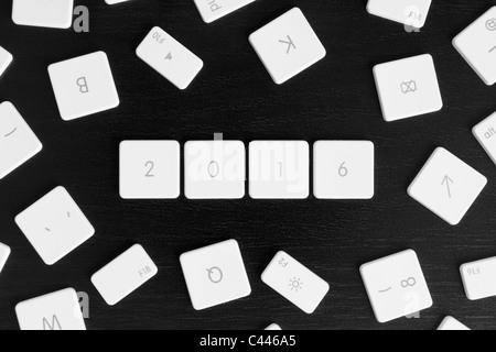 Computer-Tasten angeordnet, das Kalenderjahr 2016 zu lesen Stockfoto
