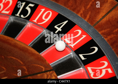 Details zu einem Roulette-Tisch Stockfoto