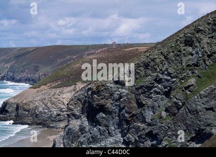 Blick von Kapelle Porth, St. Agnes, Cornwall, UK Stockfoto