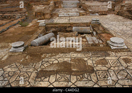 Pisoes Römervilla (1. bis 4. Jahrhundert n. Chr.). Bodenmosaik. In der Nähe von Beja. El-Alentejo. Portugal. Stockfoto