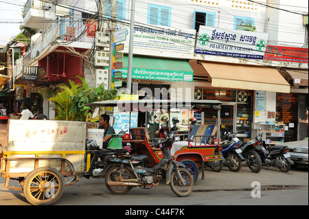 Belebten Straßenecke in Siem Reap, Kambodscha. Stockfoto