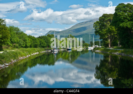 Yachten im Caledonian Canal bei Corpach nr Fort William Highland Schottland Stockfoto