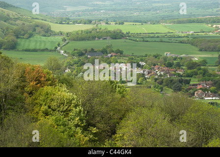 Blick nach Westen entlang der Böschung des Fulking in der South Downs National Park, West Sussex. Stockfoto
