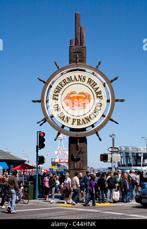 Fishermans Wharf Schild, San Francisco Stockfoto