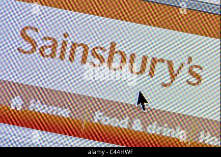 Nahaufnahme von Sainsbury's-Logo auf ihrer Website gesehen. (Nur zur redaktionellen Verwendung: print, TV, e-Book und redaktionelle Webseite). Stockfoto