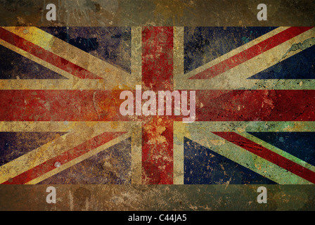Abbildung eines Grunge-Stil britische Flagge - Union Jack auf raue Steinoberfläche Stockfoto