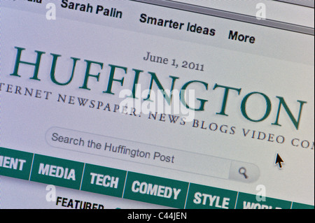 Nahaufnahme von der Huffington Post-Logo auf ihrer Website gesehen. (Nur zur redaktionellen Verwendung: print, TV, e-Book und redaktionelle Webseite). Stockfoto